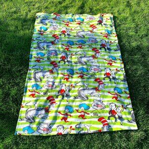 Vintage 2003 Dr Seuss Cat in the Hat All Over Print Fleece Throw Blanket